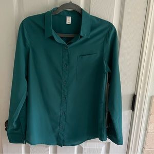 Old Navy Satin Sheer Button Down